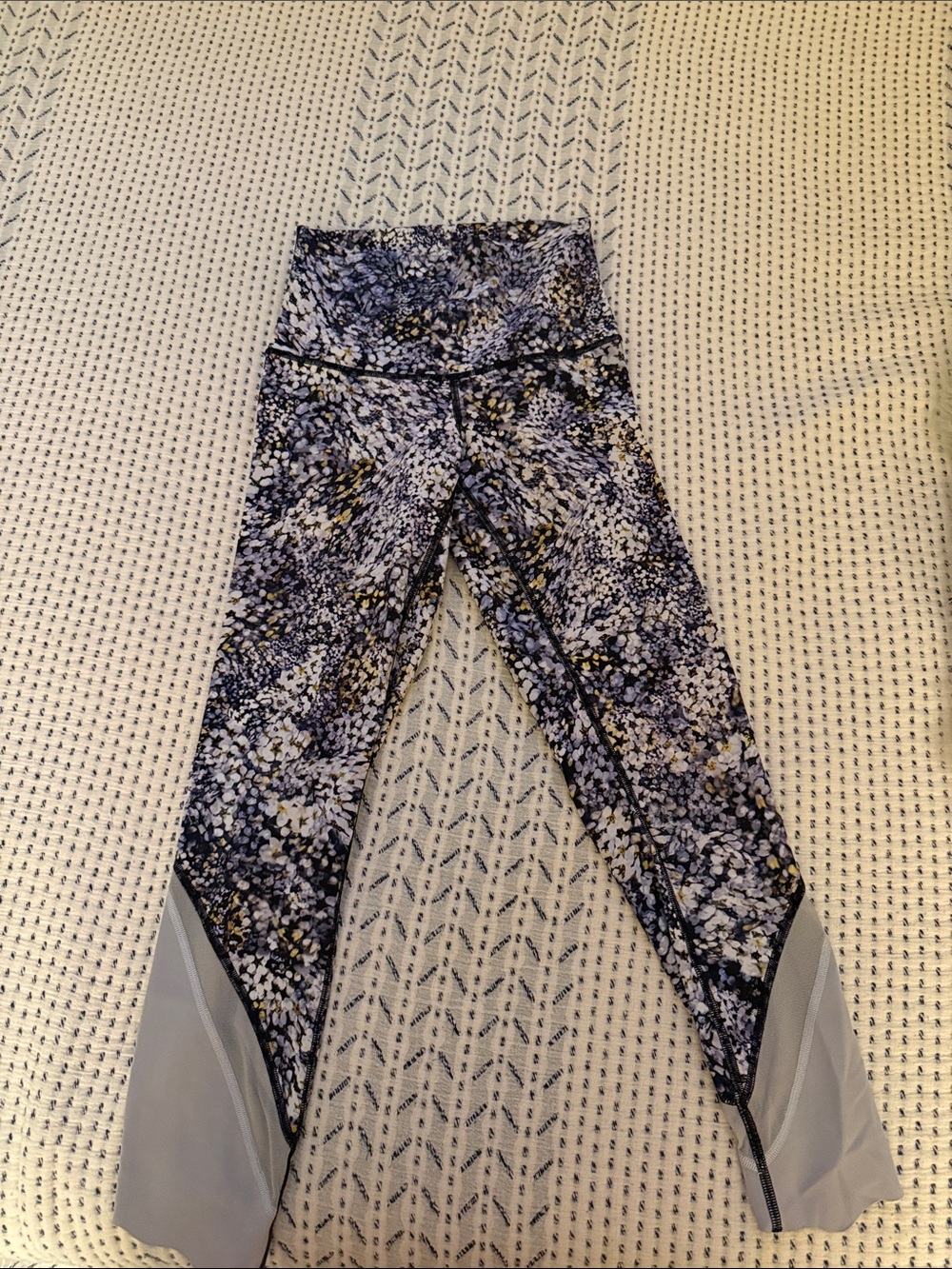 Lululemon Floral Print High-Waist Leggings with Mesh Ankles